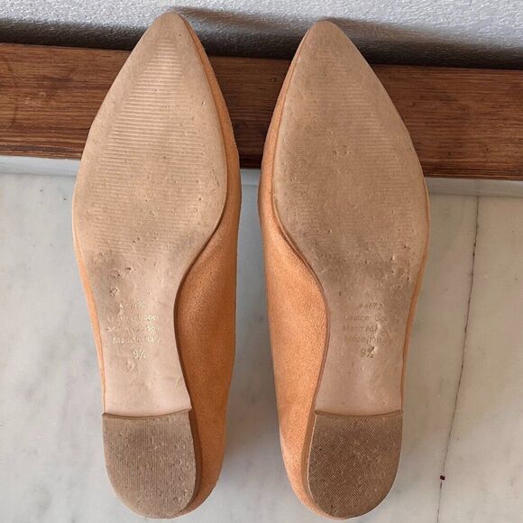 Garnet Hill Adrian Pointed Ballet Flats in yellow - Picture 3 of 6